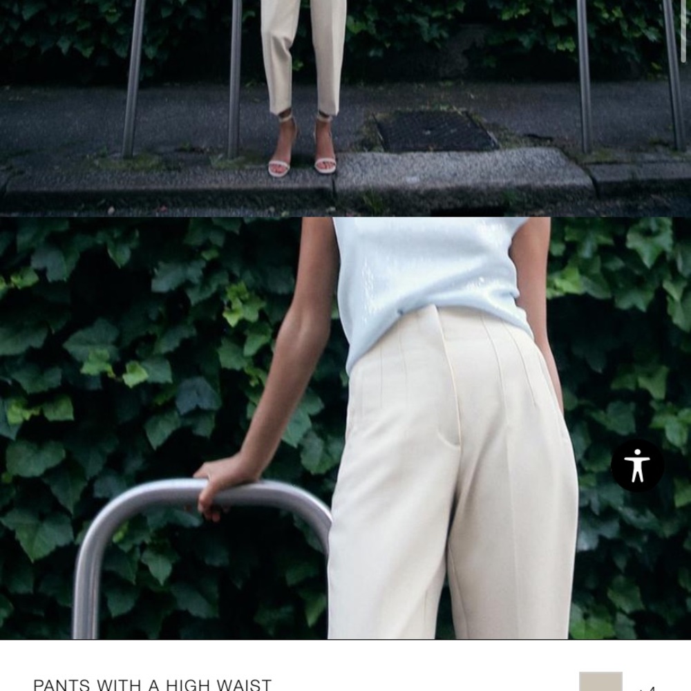 Zara trouser / work pants, size small. Oyster white